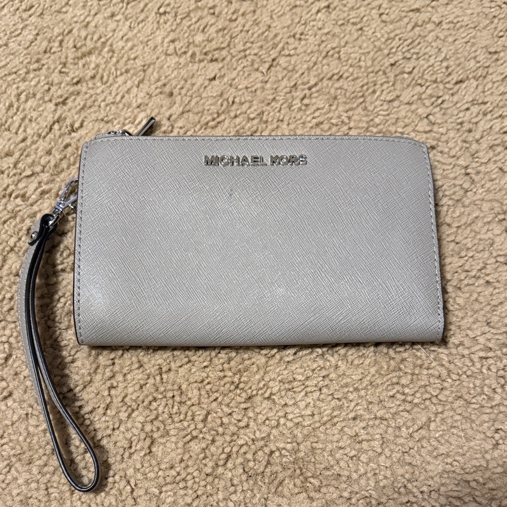 Michael Kors Light Gray Wristlet